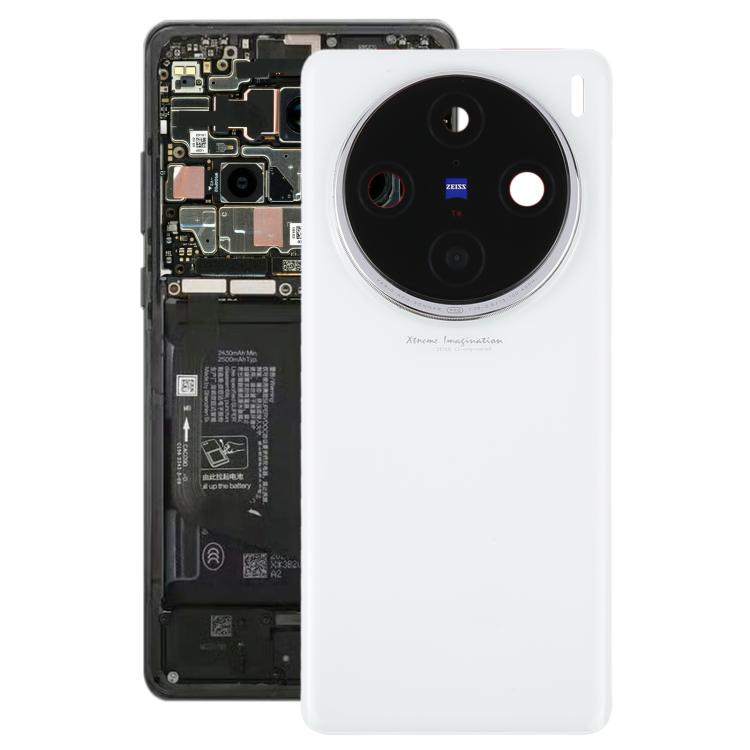 For vivo X100 Pro 5G V2324A V2309 Original Back Cover with Camera Lens Cover(White) - Back Cover by buy2fix | Online Shopping UK | buy2fix