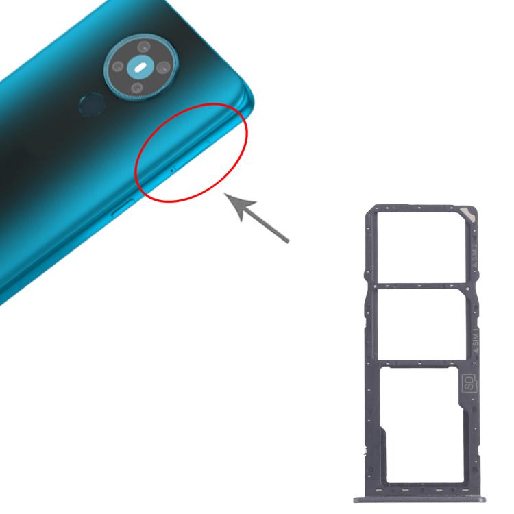 For Nokia 5.3 Original SIM Card Tray + SIM Card Tray + Micro SD Card Tray (Black) - Card Tray by buy2fix | Online Shopping UK | buy2fix