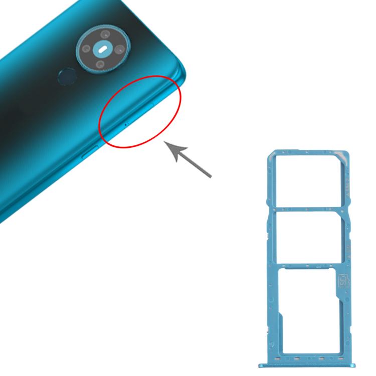 For Nokia 5.3 Original SIM Card Tray + SIM Card Tray + Micro SD Card Tray (Blue) - Card Tray by buy2fix | Online Shopping UK | buy2fix