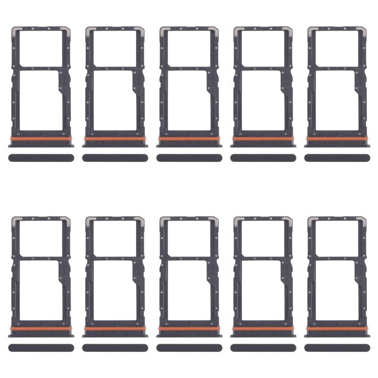 For Xiaomi Redmi 13 5G 10pcs SIM Card Tray + SIM Card Tray / Micro SD Card Tray (Black) - Card Tray by buy2fix | Online Shopping UK | buy2fix