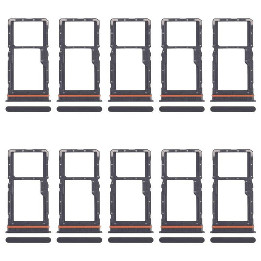 For Xiaomi Redmi 13 5G 10pcs SIM Card Tray + SIM Card Tray / Micro SD Card Tray (Black) - Card Tray by buy2fix | Online Shopping UK | buy2fix