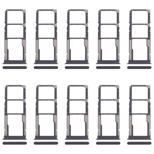 For Xiaomi Poco C75 10pcs SIM Card Tray + SIM Card Tray + Micro SD Card Tray (Black) - Card Tray by buy2fix | Online Shopping UK | buy2fix