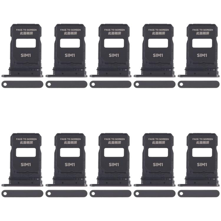 For Xiaomi 15 Pro 10pcs SIM Card Tray + SIM Card Tray (Black) - Card Tray by buy2fix | Online Shopping UK | buy2fix