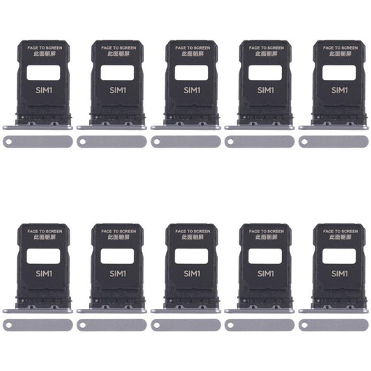 For Xiaomi 15 Pro 10pcs SIM Card Tray + SIM Card Tray (Silver) - Card Tray by buy2fix | Online Shopping UK | buy2fix