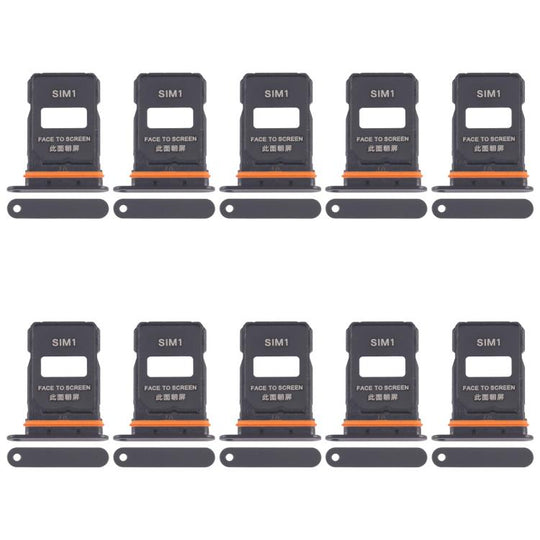 For Xiaomi 15 Ultra 10pcs SIM Card Tray + SIM Card Tray (Black)