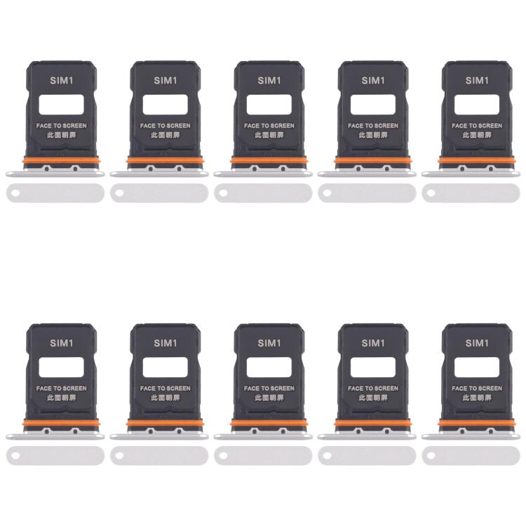 For Xiaomi 15 Ultra 10pcs SIM Card Tray + SIM Card Tray (White) - Card Tray by buy2fix | Online Shopping UK | buy2fix