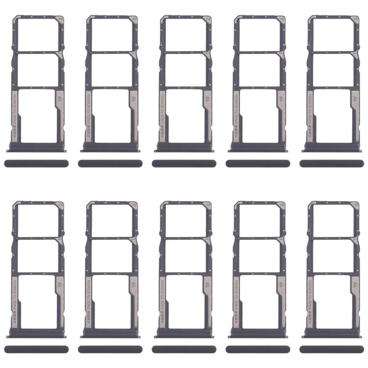For Xiaomi Redmi A4 10pcs SIM Card Tray + SIM Card Tray + Micro SD Card Tray (Black) - Card Tray by buy2fix | Online Shopping UK | buy2fix