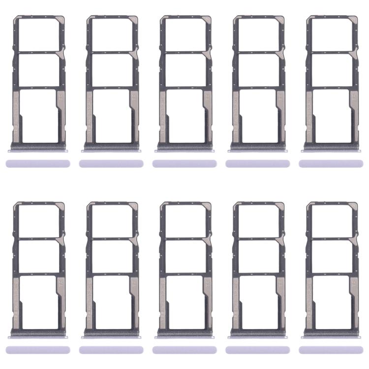 For Xiaomi Redmi A4 10pcs SIM Card Tray + SIM Card Tray + Micro SD Card Tray (Purple) - Card Tray by buy2fix | Online Shopping UK | buy2fix