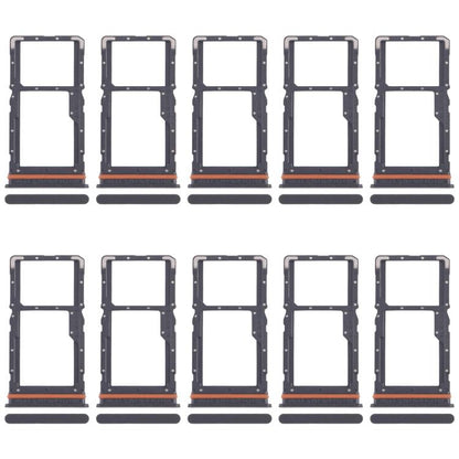 For Xiaomi Poco M6 4G 10pcs SIM Card Tray + SIM Card Tray / Micro SD Card Tray (Black) - Card Tray by buy2fix | Online Shopping UK | buy2fix
