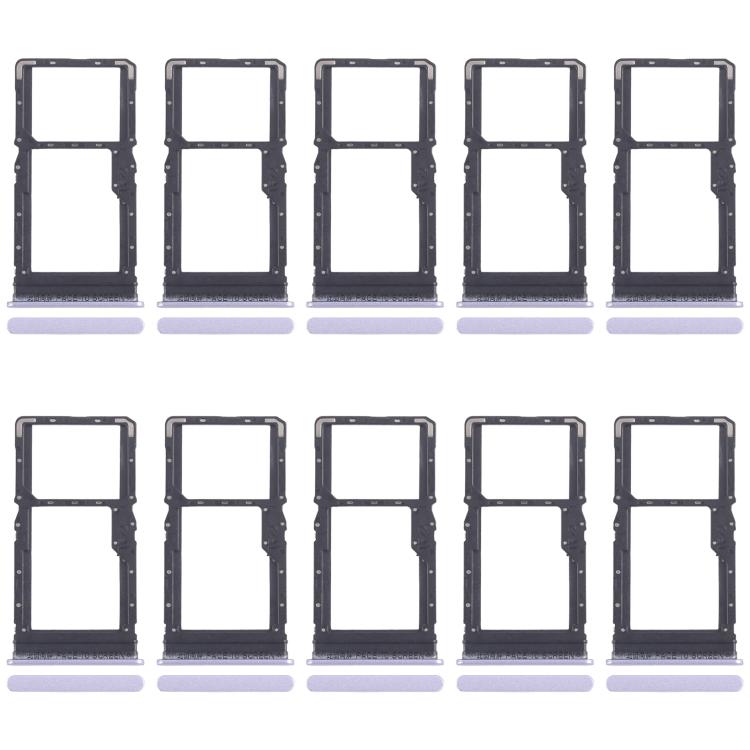 For Xiaomi Poco M6 4G 10pcs SIM Card Tray + SIM Card Tray / Micro SD Card Tray (Purple) - Card Tray by buy2fix | Online Shopping UK | buy2fix