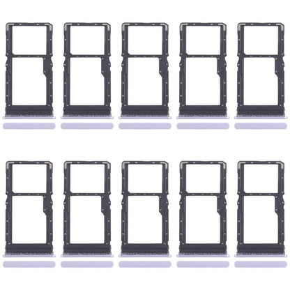 For Xiaomi Poco M6 4G 10pcs SIM Card Tray + SIM Card Tray / Micro SD Card Tray (Purple) - Card Tray by buy2fix | Online Shopping UK | buy2fix