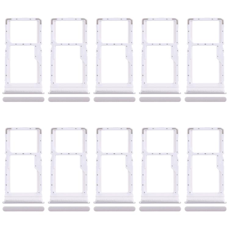 For Xiaomi Poco M6 4G 10pcs SIM Card Tray + SIM Card Tray / Micro SD Card Tray (Silver) - Card Tray by buy2fix | Online Shopping UK | buy2fix