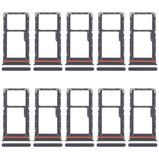 For Xiaomi Poco M6 Plus 10pcs SIM Card Tray + SIM Card Tray / Micro SD Card Tray (Black) - Card Tray by buy2fix | Online Shopping UK | buy2fix