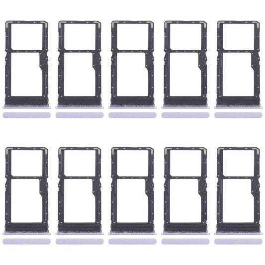 For Xiaomi Poco M6 Plus 10pcs SIM Card Tray + SIM Card Tray / Micro SD Card Tray (Purple) - Card Tray by buy2fix | Online Shopping UK | buy2fix