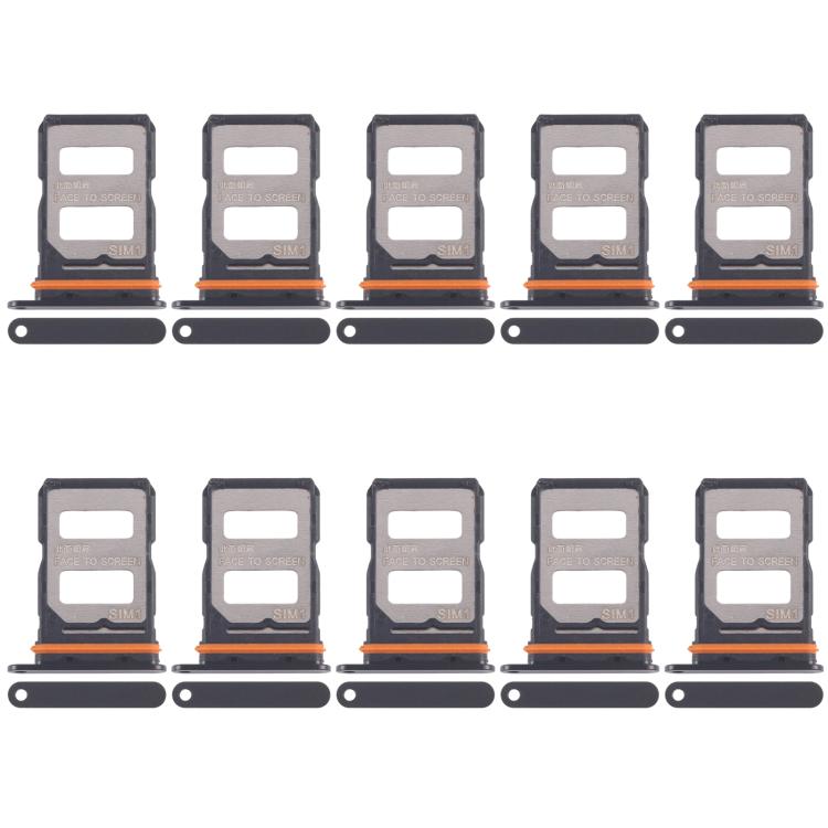 For Xiaomi Redmi K70 Ultra 10pcs SIM Card Tray + SIM Card Tray (Black) - Card Tray by buy2fix | Online Shopping UK | buy2fix