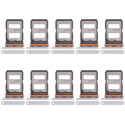 For Xiaomi Redmi K70 Ultra 10pcs SIM Card Tray + SIM Card Tray (Silver) - Card Tray by buy2fix | Online Shopping UK | buy2fix