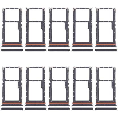 For Xiaomi Redmi Note 13R 10pcs SIM Card Tray + SIM Card Tray / Micro SD Card Tray (Black) - Card Tray by buy2fix | Online Shopping UK | buy2fix
