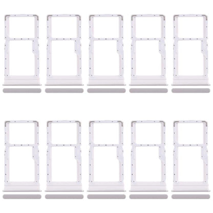 For Xiaomi Redmi Note 13R 10pcs SIM Card Tray + SIM Card Tray / Micro SD Card Tray (Silver) - Card Tray by buy2fix | Online Shopping UK | buy2fix