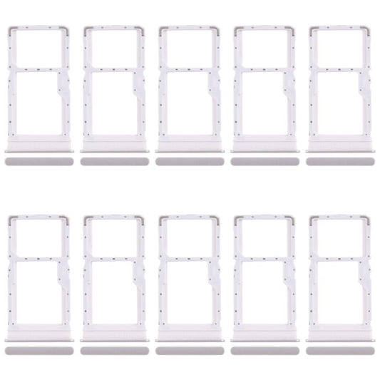 For Xiaomi Redmi Note 13R 10pcs SIM Card Tray + SIM Card Tray / Micro SD Card Tray (Silver) - Card Tray by buy2fix | Online Shopping UK | buy2fix