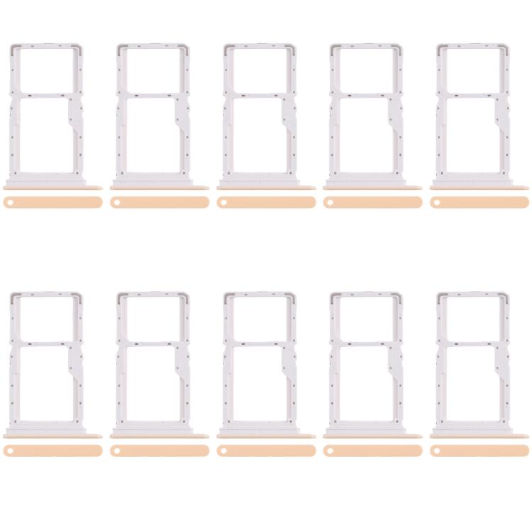 For Xiaomi Poco X6 Neo 5G 10pcs SIM Card Tray + SIM Card Tray / Micro SD Card Tray (Gold) - Card Tray by buy2fix | Online Shopping UK | buy2fix