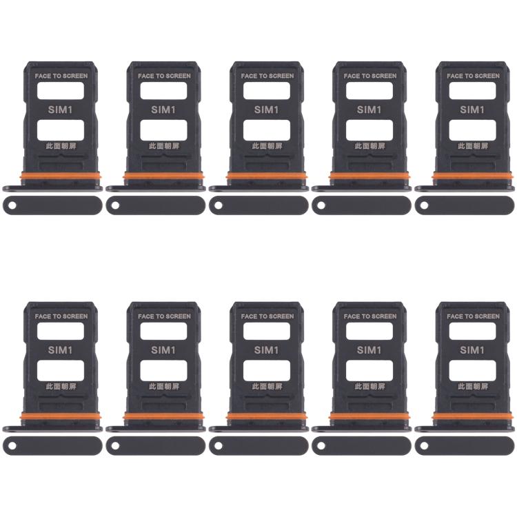 For Xiaomi 14 Ultra 10pcs SIM Card Tray + SIM Card Tray (Black) - Card Tray by buy2fix | Online Shopping UK | buy2fix