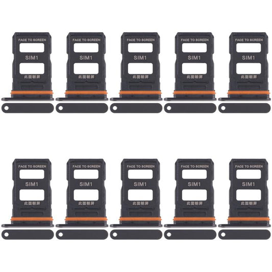 For Xiaomi 14 Ultra 10pcs SIM Card Tray + SIM Card Tray (Black) - Card Tray by buy2fix | Online Shopping UK | buy2fix