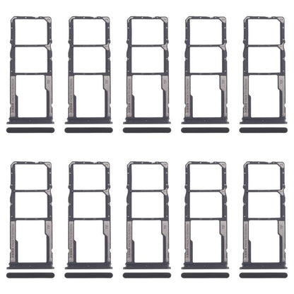 For Xiaomi Poco M6 Pro 4G 10pcs SIM Card Tray + SIM Card Tray + Micro SD Card Tray (Black) - Card Tray by buy2fix | Online Shopping UK | buy2fix