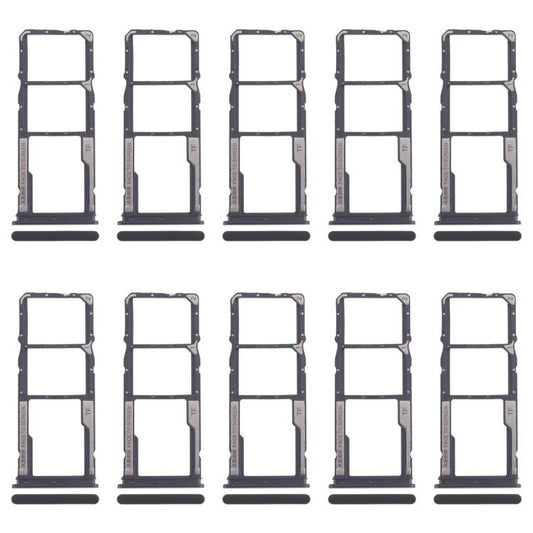 For Xiaomi Poco M6 Pro 4G 10pcs SIM Card Tray + SIM Card Tray + Micro SD Card Tray (Black) - Card Tray by buy2fix | Online Shopping UK | buy2fix