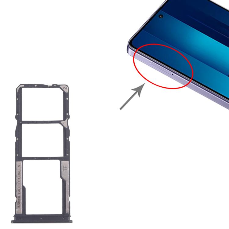 For Xiaomi Poco M6 Pro 4G 10pcs SIM Card Tray + SIM Card Tray + Micro SD Card Tray (Black) - Card Tray by buy2fix | Online Shopping UK | buy2fix