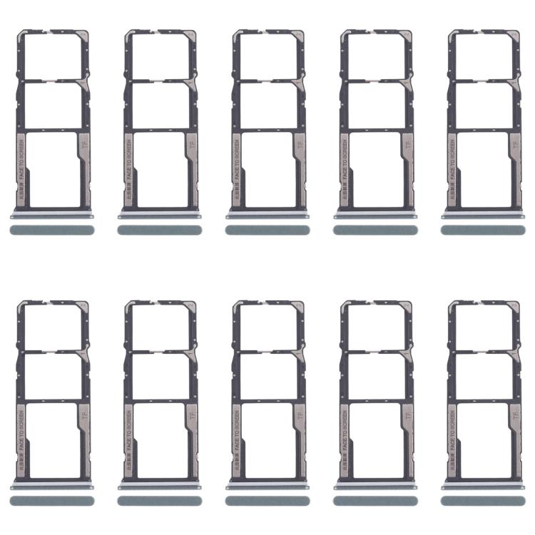 For Xiaomi Poco M6 Pro 4G 10pcs SIM Card Tray + SIM Card Tray + Micro SD Card Tray (Green) - Card Tray by buy2fix | Online Shopping UK | buy2fix
