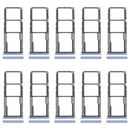 For Xiaomi Poco M6 Pro 4G 10pcs SIM Card Tray + SIM Card Tray + Micro SD Card Tray (Blue) - Card Tray by buy2fix | Online Shopping UK | buy2fix