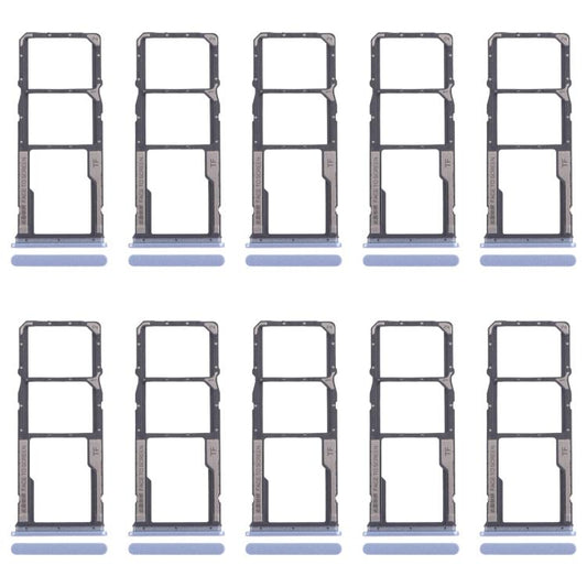 For Xiaomi Poco M6 Pro 4G 10pcs SIM Card Tray + SIM Card Tray + Micro SD Card Tray (Blue) - Card Tray by buy2fix | Online Shopping UK | buy2fix