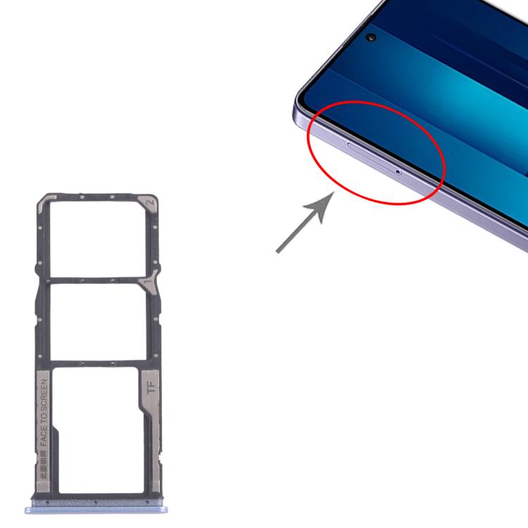 For Xiaomi Poco M6 Pro 4G 10pcs SIM Card Tray + SIM Card Tray + Micro SD Card Tray (Blue) - Card Tray by buy2fix | Online Shopping UK | buy2fix