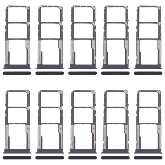 For Xiaomi Redmi 14C 5G 10pcs SIM Card Tray + SIM Card Tray + Micro SD Card Tray (Black)