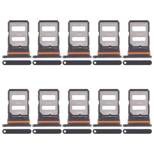For Xiaomi Poco X7 Pro 10pcs SIM Card Tray + SIM Card Tray (Black)