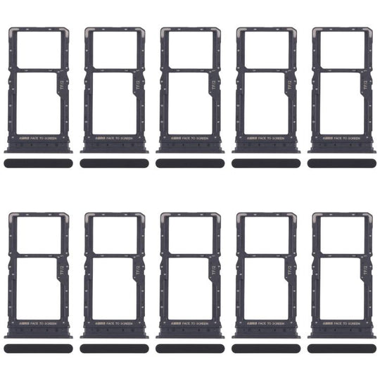 For Xiaomi Redmi 15 5G 10pcs SIM Card Tray + SIM Card Tray / Micro SD Card Tray (Black)