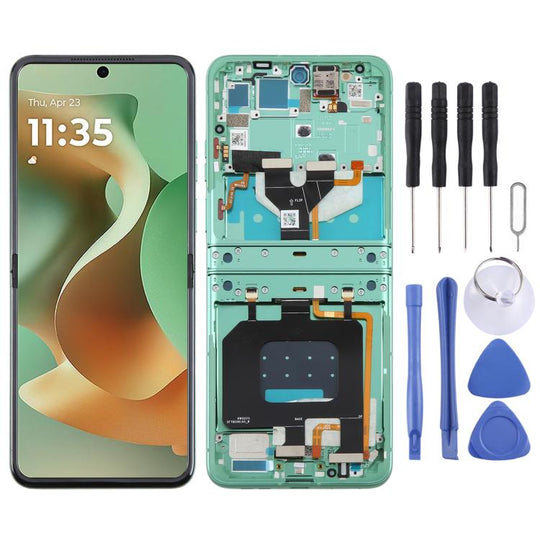 For Motorola Razr 60 / Razr 2025 Original LCD Screen Digitizer Full Assembly with Frame (Green)