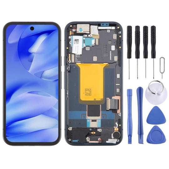 For Google Pixel 9a GXQ96 GTF7P G3Y12 OLED Original LCD Screen Digitizer Full Assembly with Frame (Black)