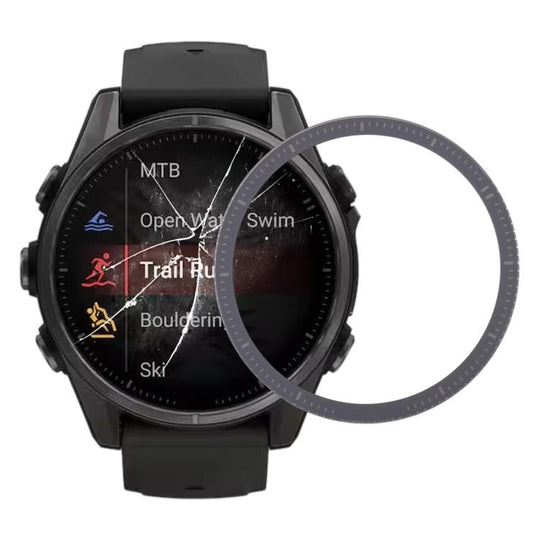 For Garmin Fenix 8 AMOLED 43mm Original Sapphire Material Front Screen Outer Glass Lens (Black)
