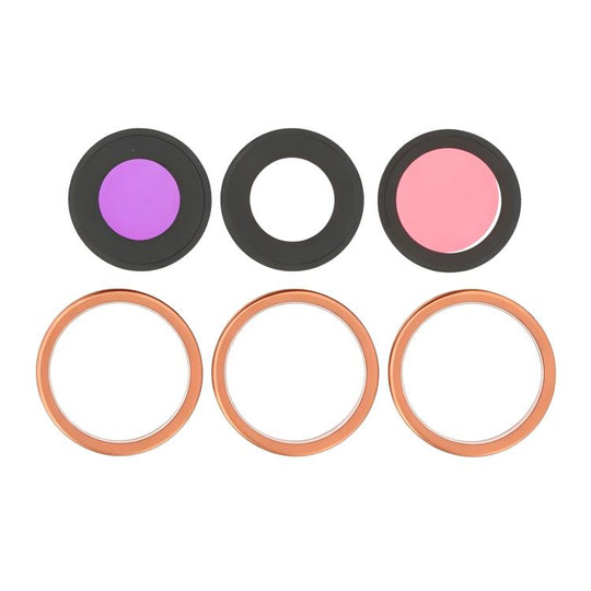 For iPhone 17 Pro Max / 17 Pro Rear Camera Lens Glass With Metal Ring Set (Orange)