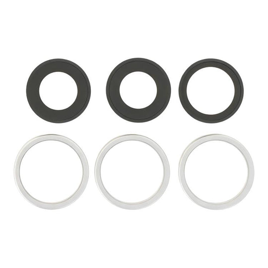 For iPhone 17 Pro Max / 17 Pro Rear Camera Lens Glass With Metal Ring Set (Silver)
