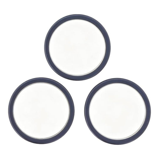 For iPhone 17 Pro Max / 17 Pro 3pcs/set Rear Camera Glass Lens Metal Outside Protector Hoop Ring (Blue)