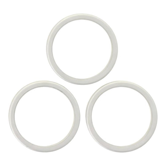For iPhone 17 Pro Max / 17 Pro 3pcs/set Rear Camera Glass Lens Metal Outside Protector Hoop Ring (Silver)
