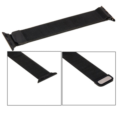 For Apple Watch 38mm Milanese Loop Magnetic Stainless Steel Watch Band(Black) - Watch Bands by buy2fix | Online Shopping UK | buy2fix