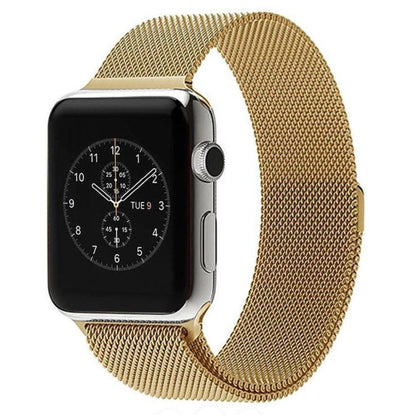 For Apple Watch 42mm Milanese Loop Magnetic Stainless Steel Watch Band(Gold) by buy2fix