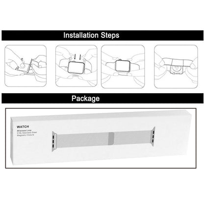 For Apple Watch 42mm Milanese Loop Magnetic Stainless Steel Watch Band(Rose Gold) by buy2fix