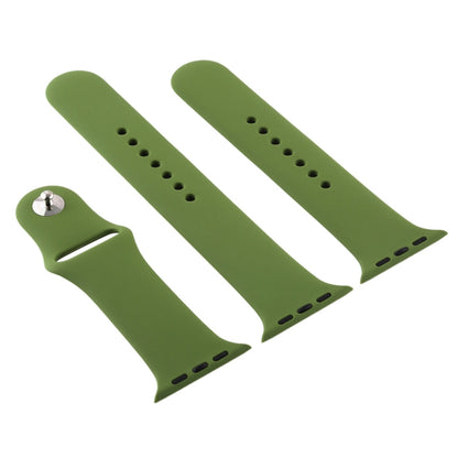 For Apple Watch Series 10 42mm / 9&8&7 41mm / SE 3&SE 2&6&SE&5&4 40mm / 3&2&1 38mm 3 in 1 Rubber Watch Band with Pin Buckle(Pinewood Green) by buy2fix