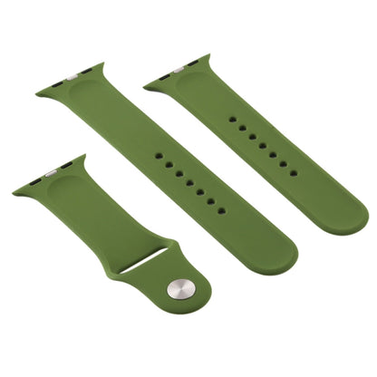 For Apple Watch Series 10 42mm / 9&8&7 41mm / SE 3&SE 2&6&SE&5&4 40mm / 3&2&1 38mm 3 in 1 Rubber Watch Band with Pin Buckle(Pinewood Green) by buy2fix