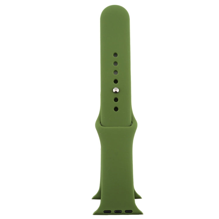 For Apple Watch Series 10 42mm / 9&8&7 41mm / SE 3&SE 2&6&SE&5&4 40mm / 3&2&1 38mm 3 in 1 Rubber Watch Band with Pin Buckle(Pinewood Green) by buy2fix