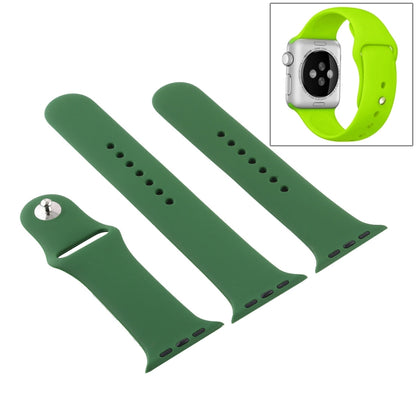 For Apple Watch Series 10 42mm / 9&8&7 41mm / SE 3&SE 2&6&SE&5&4 40mm / 3&2&1 38mm 3 in 1 Rubber Watch Band with Pin Buckle (Forest Green) by buy2fix